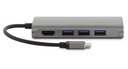 LMP 5 USB-C Video Hub 5 Port, 3x USB 3.0 (1x 1.5A), USB-C (PD & data), alu. housing, space grey