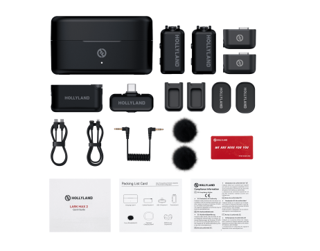 Hollyland LARK MAX 2 Combo Micrófonos Inalámbricos (Gris Espacial, con RX Cámara + USB-C RX)