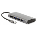 LMP USB-C Video Hub 5 Port, 3x USB 3.0 (1x 1.5A), USB-C (PD & data), alu. housing, space grey